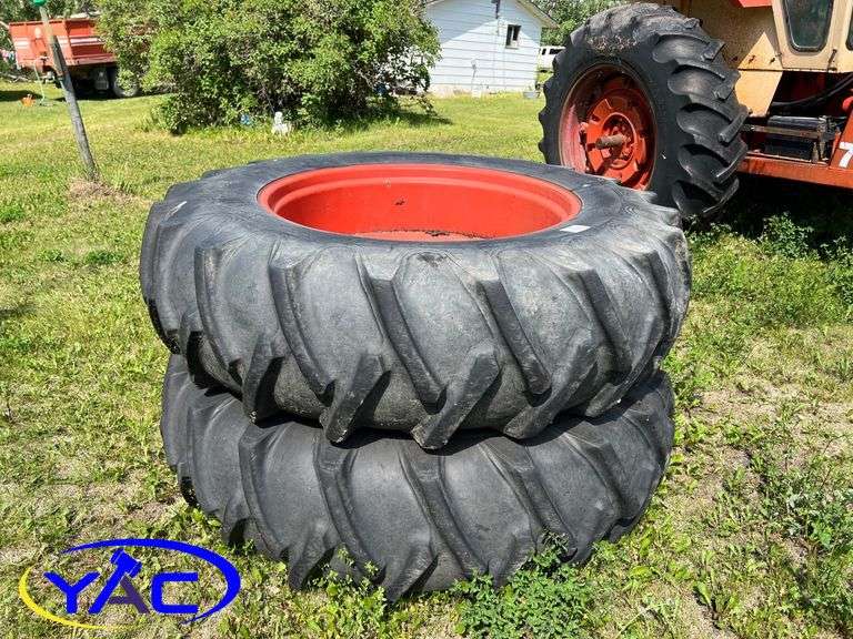 2- Goodyear 18.4-38 Tires On Rims