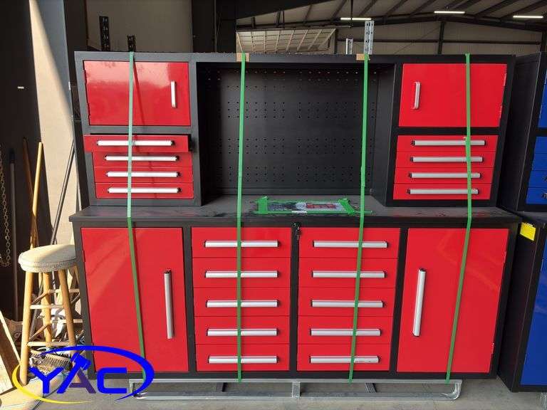Steelman 7" Garage Cabinet Workbench - 18 Drawers & 4 Cabinets