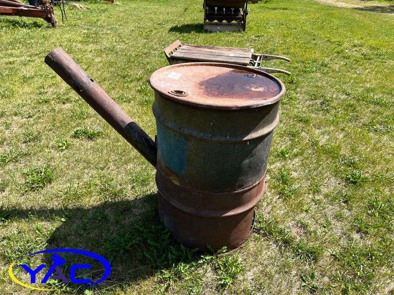 Empty Oil Barrel W/ Chimney