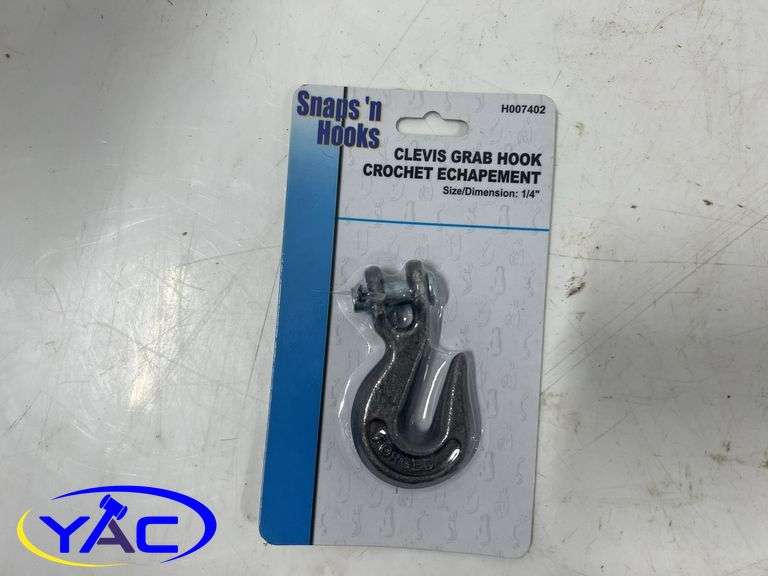 5 Large Snap Hooks, 5/8 Double Swivel, 2 Pc Chrome Animal Warning 1/4" Clevis Grab Hooks