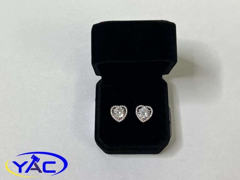 925S 2.0ct Simulated Diamond Heart Stud Earrings