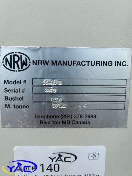Fertilizer Bin - NRW Manufacturing - 133 Ton