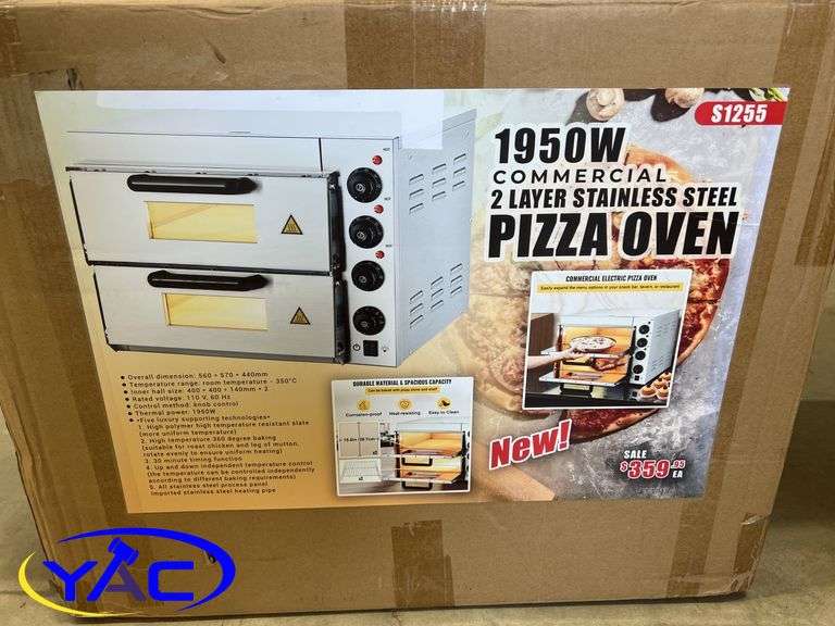 1950W Commercial 2 Layer Stainless Steel Pizza Oven (Returned Item, Opened Box & Possibly Missing Pa