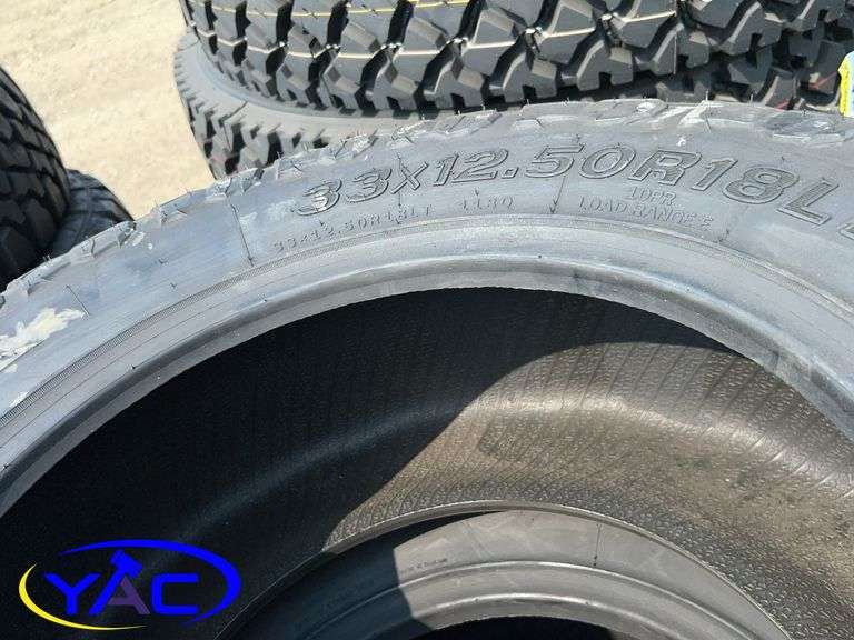4- 33 x12.50R18LT Tires (BUYER MUST PAY 4X THE BID PRICE)