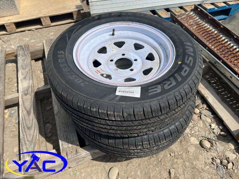2- 205/65R15 Trailer Tire & Rims