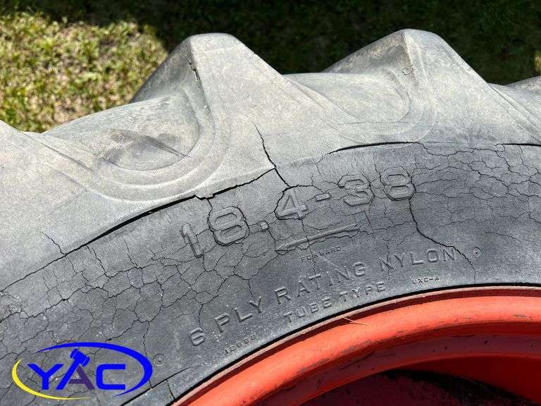 2- Goodyear 18.4-38 Tires On Rims