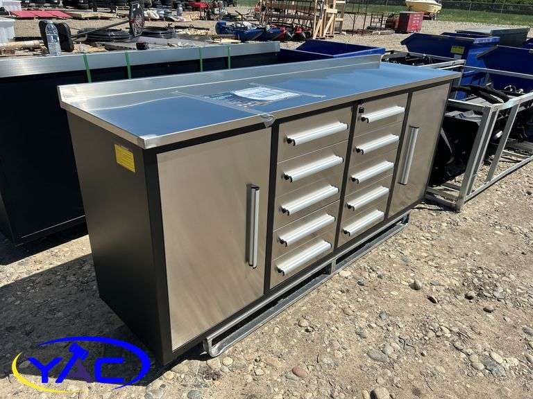7 Ft 10 Drawers Stainless Steel WorkBench