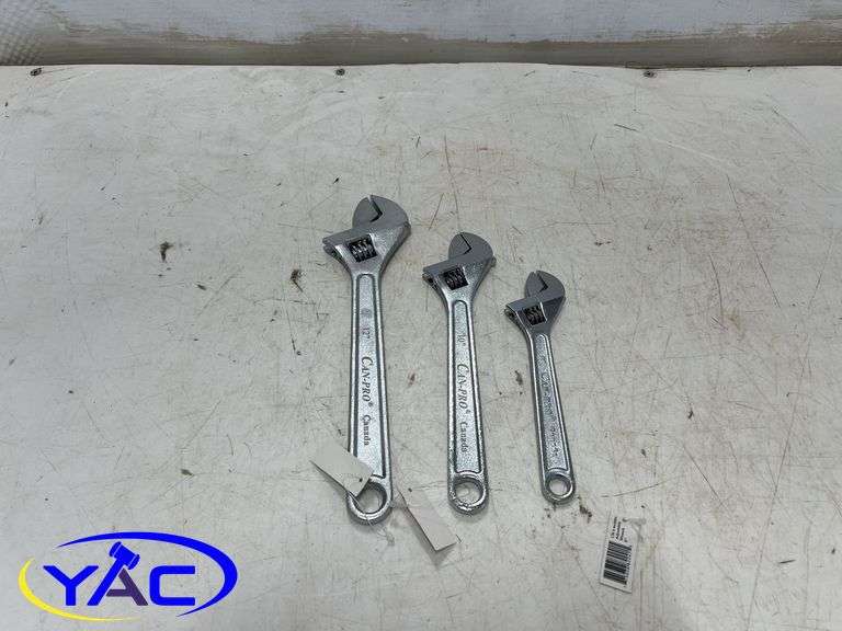3pc Adjustable Wrenches (8", 10", 12")