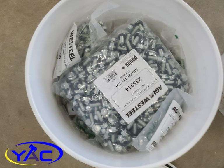 2- Pails Of Bin Bolts (3/8" Bolts & Nuts (5/16" Nuts & Bolts) (1/4" Nuts & Bolts)