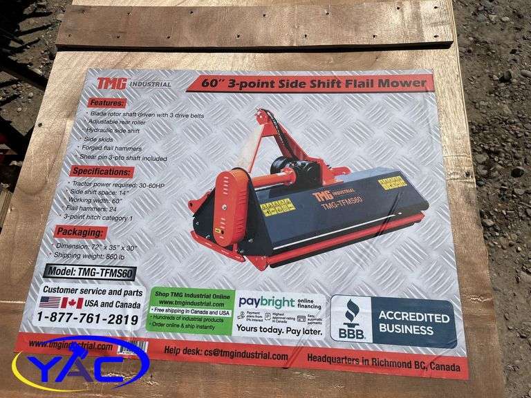 60" 3- Point Side Shift Flail Mower