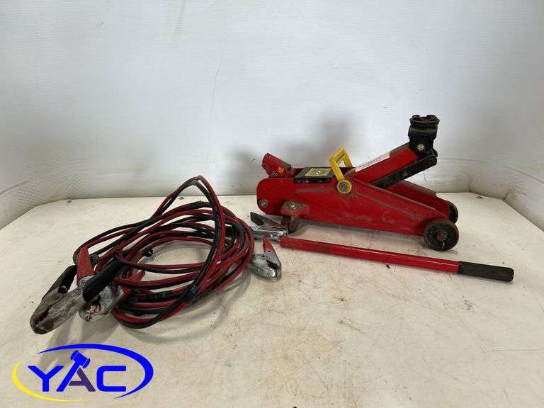 Set Of Booster Cables & Floor Jack