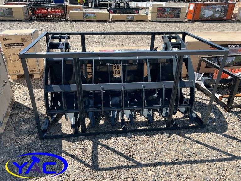 72" Root Rake Grapple Clamshell Skid Steer