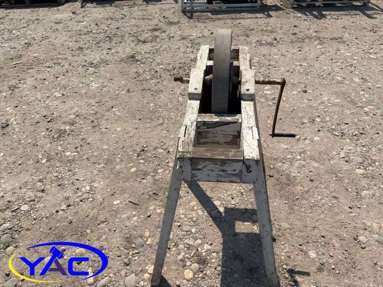 Antique Hand Crank Sharpening Wheel/ Grinding Stone