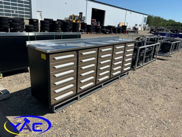 10FT 30 Drawers Stainless Steel WorkBench
