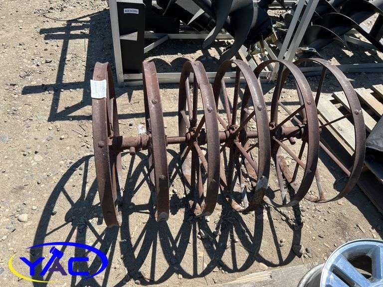 Antique Steel Tractor Wheels From Seeder