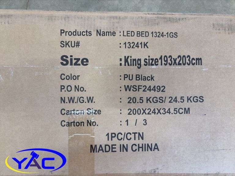 King Leather LED Lift Bed W/ Music