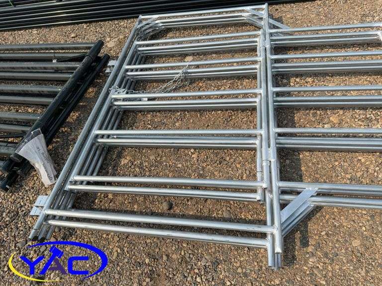 5- Galvanized Livestock Panel W/ Gate (BUYER MUST PAY 5X THE BID PRICE)