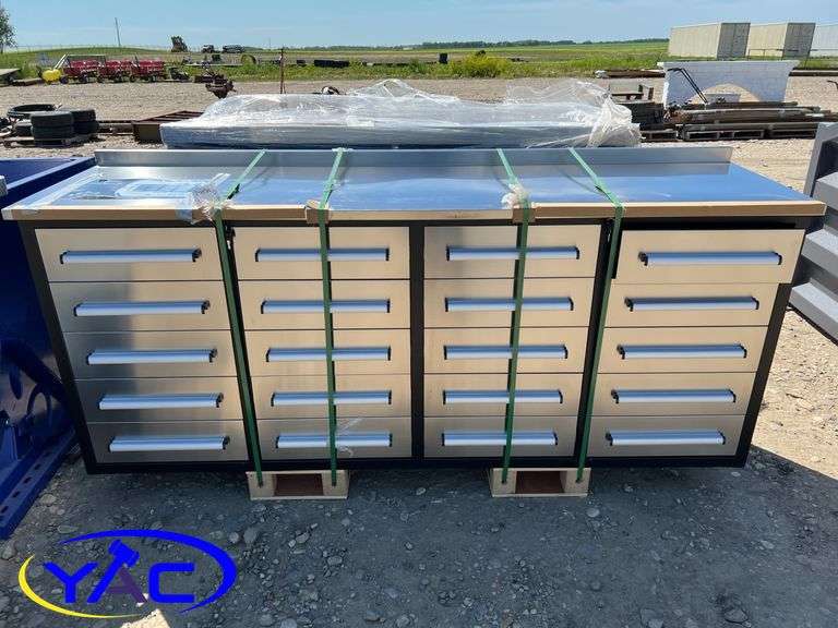 Steelman 7 Ft 20 Drawer Stainless Steel  Workbench