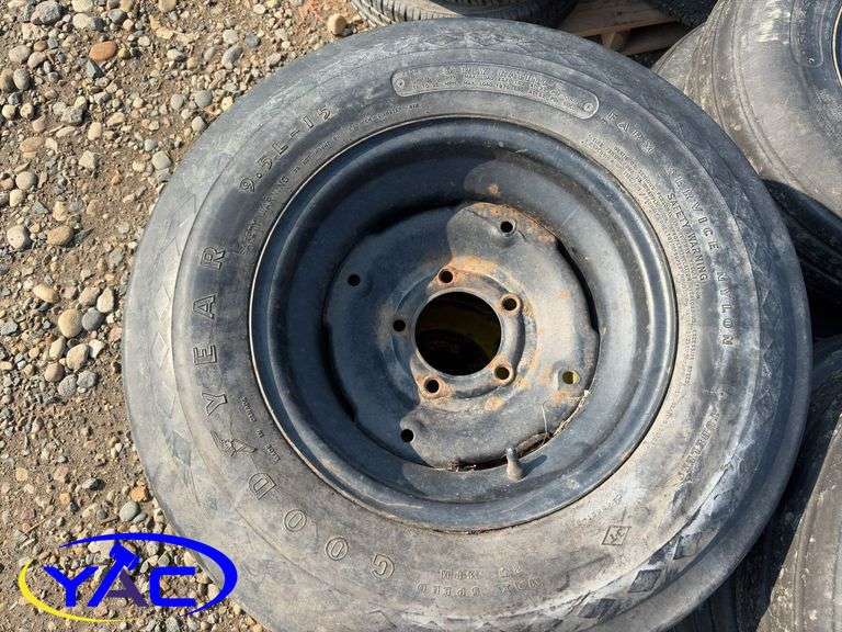 8- Assorted 9.5L-15 Implement Tires W/ Rims