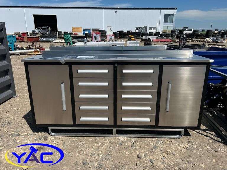 7 Ft 10 Drawers Stainless Steel WorkBench