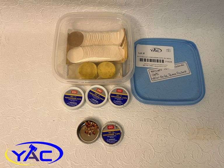 PATCHES & #11 PERCUSSION CAPS .50/.54CAL