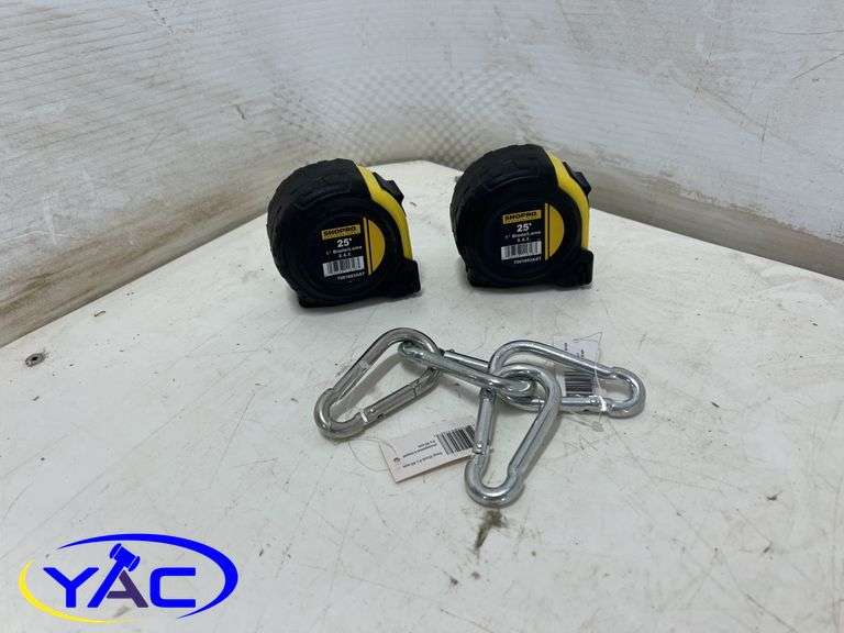 2 - 25' Measuring Tape, 5 - 7x70mm Snap Hooks