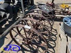 Antique Steel Tractor Wheels From Seeder