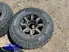 4- LT 285/70R17 Tires W/ Black Iron After Market Rims off Ford F-350