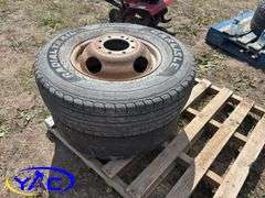 8- PJ Trailer Rims W/ 2 Tires Cracked & Worn