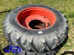 2- Goodyear 18.4-38 Tires On Rims