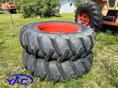 2- Goodyear 18.4-38 Tires On Rims