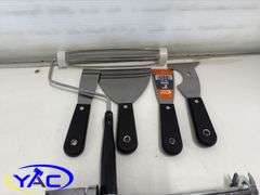 Paint Roller, 9" Caulking Gun, Scrapers