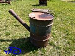 Empty Oil Barrel W/ Chimney