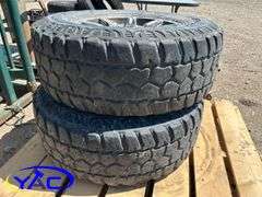 4- LT 285/70R17 Tires W/ Black Iron After Market Rims off Ford F-350