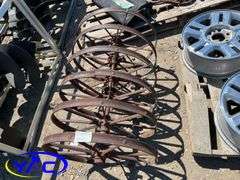 Antique Steel Tractor Wheels From Seeder