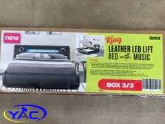 King Leather LED Lift Bed W/ Music