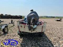 1975 BOAT W/ 65HP EVENRUDE MOTOR & 1975 EASYLOADER TRAILER