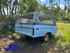 Blue & White Truck Topper On Wheels