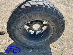 4- LT 285/70R17 Tires W/ Black Iron After Market Rims off Ford F-350