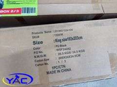 King Leather LED Lift Bed W/ Music