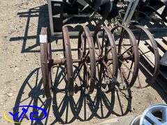 Antique Steel Tractor Wheels From Seeder
