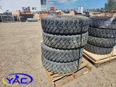 4 - 11.00R20 Tires on Rims (BUYER MUST PAY 4X THE BID PRICE)
