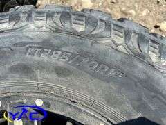 4- LT 285/70R17 Tires W/ Black Iron After Market Rims off Ford F-350