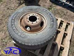 8- PJ Trailer Rims W/ 2 Tires Cracked & Worn