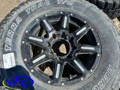4- LT 285/70R17 Tires W/ Black Iron After Market Rims off Ford F-350