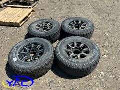 4- LT 285/70R17 Tires W/ Black Iron After Market Rims off Ford F-350
