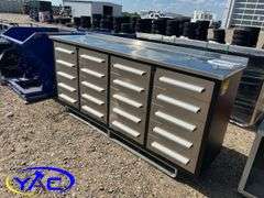 7FT 20 Drawers Stainless Steel Workbench