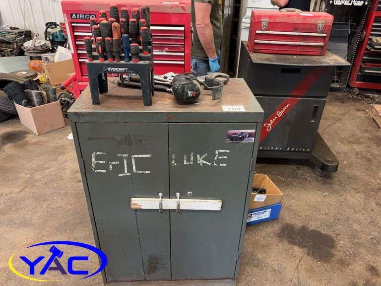 Empty Cabinet W/ Wrenches & Screw Drivers
