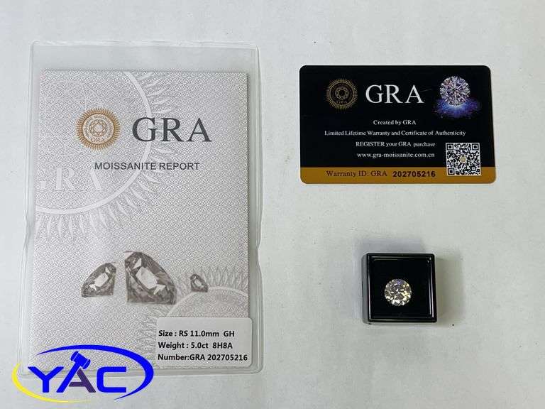 New 5.0ct Moissanite Lab Diamond - Round Brilliant Cut RS 11.0mm