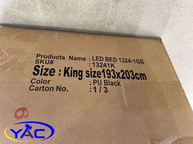 King Leather LED Lift Bed W/ Music